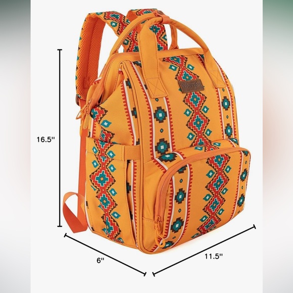 Wrangler Aztec Backpack Daypack Travel Bag Side Pockets NWT - Picture 7 of 7